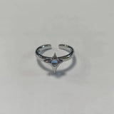 Hivava  -  Irregular Cross Star Opal Rings Y2K Natural Stone Star Ring for Women Men Couple Rings Moonstone Zircon Ring Unisex Jewelry