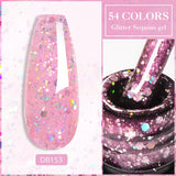 Hivava  -  7ml Sparkling Glitter Gel Nail Polish Shining Sequins Colors Long Lasting For Manicure Soak Off Nail Art Gel Varnishes