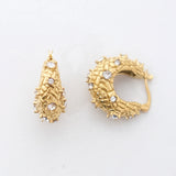 Hivava  -  Plated Hoop Earrings Design Stainless steel U-shaped Earrings Brick Point Drill Earrings Fashion Women's Jewelry