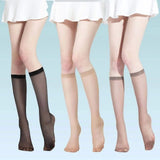 Hivava  5Pais velvet Thin Socks Tube Socks Long Socks Women Half Knee Thigh High Over The Knee Stockings Ladies Girls Warm Knee Socks