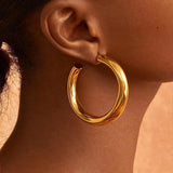 Hivava  -  Punk Gold Color Hoop Earring Fashion Hollow Round Circle Earrings for Women Hiphop Jewelry Brincos Jewelry Gifts