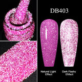 Hivava  -  Reflective Glitter Gel Pink Sparkling Sequins Gel Nail Polish Soak Off UV Nail Gel Semi-permanent Nail Art Decoration