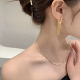 Hivava  -  Fashion Statement Gold Silver Color Long Metal Chain Bling Tassel Earrings for Women Wedding Ms Hot Jewelry Pendant Gift