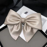 Hivava  - jewelry New Minimalist Style Solid Color Hair Clips Women Fashion Silk Black Hair Bows Clip Hairpin Girl Headwear Hair Accessoires Gifts