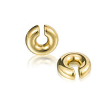 Hivava  -  Punk Non Piercing Chunky Circle Clip Earring for Women Gold Color Round Thread Texture Ear Cuff Thick Earclips Jewelry Gifts