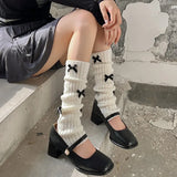 Hivava  Fashion Y2k Socks Leggings Bowknot White Leg Warmers Girl Lolita Goth Hand Warmer Women's Japanese Knit Socks Legs Cover Cosplay