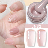 Hivava  -  Jelly Nude Gel Nail Polish 10ml Light Pink Peach Translucent Color UV Light Cure Gel Varnish Nail Art DIY at Home