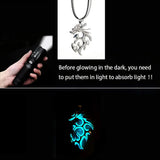 Hivava Luminous Dragon Necklace Glowing Night Fluorescence Antique Vintage Glow In The Dark for Men Women Gift Party Hallowen Day Club