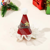 Hivava  -  Christmas Deer Hairpin Girls Women Fashion Anlter Bow Hair Clip Red Cute Elk Hairpins Side Clip Plush Snowflake Hair Accessories