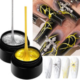 Hivava  -  5ml Silver Gold Spider Drawing Gel Nail Polish Spider Wire Drawing Painting Liner Nail Art Gel Varnish DIY Manicure