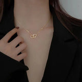 Hivava Ins Net Red Love Necklace Female Simple Korean Version Heart-shaped Necklace Collarbone Chain Girlfriends Necklace Gift Collares