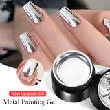 Hivava   -  Super bright Metallic Painting Gel Polish 5ML Gold Silver Mirror Gel Nail Polish Flower Drawing Lines French Nails