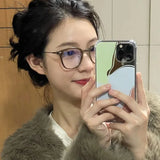 Hivava  Retro Literary Glasses Frame Girl Ins No Makeup Plain Glasses Men Eyewear Cute Decorative Computer Glasses