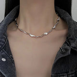 Hivava  -  Korean Kpop Irregular Zircon Chain Necklace For Women Punk Grunge Geometric Short Choker Clavicle Chain Necklaces Egirl Jewelry