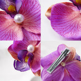 Hivava  Phalaenopsis Simulated Flower Hair Clips Side Bangs Women Barrette Hairpin Hair Accessories Ladies Wedding Party Styling Tools