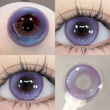 Hivava  -1 Pair Purple Beauty Colored contact lenses For Eyes Halloween Makeup Lens Pupils Fashion Big Eye Lenses Myopia Lenses