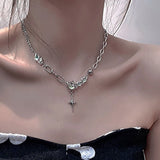 Hivava  -  Kpop Irregular Star Chain Necklaces Y2K Zircon Crystal Beads Tassel Necklace Aesthetic Star Heart Choker Necklaces Jewelry Gift