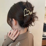 Hivava Simple and Elegant Hair Clip - Metal Hair Accessories for Women Heart-shaped hair clips