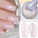 Hivava  -  Jelly Nude Gel Nail Polish 10ml Light Pink Peach Translucent Color UV Light Cure Gel Varnish Nail Art DIY at Home