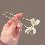 Hivava  - jewelry Fashion Retro Zirconia Bow Hair Stick New Elegant Ladies U-shaped Plate Hair Buckle Ponytail Clip Headdress Hair Accessories