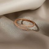 Hivava  -  New Minimalist Thin Rings For Women Wedding Brilliant Cubic Zircon Fashion Female Rose Gold Color Finger Ring Jewelry Gifts