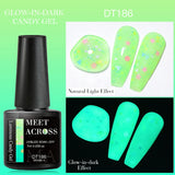 Hivava  -  7ml Glow In Dark Candy Gel Nail Polish Summer Sparkly Glitter Sequins Luminous Nail Art UV Gel Varnish Manicure