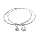 Hivava    Character "Fu" Blessing Bell Double Layer Bracelet For Women Men Lucky Charm Silvery Color Bangle&Bracelets Jewelry Gift