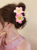 Hivava  -  Large Size Flower Hair Claw Women Korean Ponytail Hairpin Hair Crab Hair Clips For Girls Summer Sweet Hair Accessories Headwear