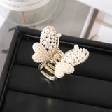 Hivava  -  Butterfly Metal Hair Clip Claw Fashion Pearl Tassel Hair Crabs Hairpin Women Fashion Ponytail Elegant Headwear Accessories