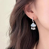 Hivava  -  Korean Cute Cloud Hanging Earrings Blue Crystal Rain Cloud Drop Earring Aesthetic Kawaii Zircon Hoop Dangle Earrings Jewelry