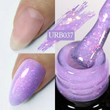 Hivava  -  7ml Sparkling Glitter Rubber Base Gel Nails Shining Glitter Semi Permanent Soak Off UV LED Varnish All for Manicure