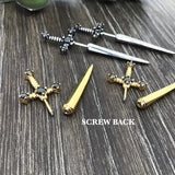 Hivava  -  Kinitial Sword Earrings Gothic Removable Sword Ear Jacket Dagger Earrings Dagger Earrings Front Back Earring