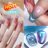 Hivava  -  7ml Silver Glitter Cat Magnetic Rubber Base Gel Semi Permanent Soak Off UV LED UV Nail Art Varnish Construction Gel