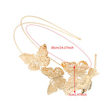 Hivava  -  Double Hollow Butterfly Headband Hair Bands Women Elegant Golden Sliver Hair Hoops Fashion Headbands Hair Accessories Headwear