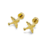 Hivava  -  Lovely Airplane Charms Stainless Steel Earring For Women's Fashion Jewelry Funny Aircarft 14K Gold Plated Earring Plane