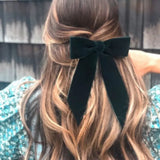 Hivava   -  Bow Velvet Barrettes Women Temperament Ponytail Hairpin Hair Clip Girls Black Red Ribbon Hair Clip Fashion Hair Accessories