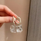 Hivava  -  New Fashion Double Square Transparent Earrings for Women Girls Luxury Sexy Glass Crystal Earrings Party Jewelry Gifts