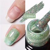 Hivava  -  7ml Sparkling Glitter Rubber Base Gel Nails Shining Glitter Semi Permanent Soak Off UV LED Varnish All for Manicure