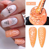 Hivava  -  7ml Snowflake Gel Nail Polish Neon Fluorescent Gel Semi Permanent Pink White Snow Sequins Nails Art Design Varnish UV LED