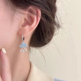 Hivava  -  Korean Cute Cloud Hanging Earrings Blue Crystal Rain Cloud Drop Earring Aesthetic Kawaii Zircon Hoop Dangle Earrings Jewelry