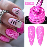 Hivava  -  7ml Snowflake Gel Nail Polish Neon Fluorescent Gel Semi Permanent Pink White Snow Sequins Nails Art Design Varnish UV LED