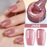 Hivava  -  Jelly Nude Gel Nail Polish 10ml Light Pink Peach Translucent Color UV Light Cure Gel Varnish Nail Art DIY at Home