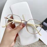 Hivava Ins Metal Round Decor Round Glasses Women Anti Blue Light Computer Glasses Black Metal Spectacle Frame 0 Diopter 2024 Glasses