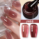 Hivava  -  Jelly Nude Gel Nail Polish 10ml Light Pink Peach Translucent Color UV Light Cure Gel Varnish Nail Art DIY at Home