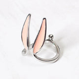 Hivava Fashion Cute Pink Rabbit Open Rings For Women Kids Lovely Animal Bunny Ears Opening Finger Cuff Girls Jewelry Gifts Anillo