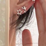 Hivava  -  Y2k Cute Star Pentagram Stud Earrings Sweet Cool Shiny Rhinestone Lucky Star Earrings for Women Korean Jewelry Accessories