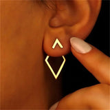 Hivava  -  Fashion Vintage Minimalist Geometric Square Detachable Triangles Stud Earrings for Women Jewelry Accessories Party Gifts