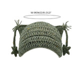 Hivava  -  jewelry Kitten Ear Crocheted Hat Headgear for Outdoors Striped Skiing Hat Cartoon