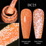 Hivava  -  Reflective Glitter Gel Pink Sparkling Sequins Gel Nail Polish Soak Off UV Nail Gel Semi-permanent Nail Art Decoration