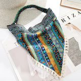 Hivava   -  Bohemia Headband Hairbands Turban Hair Scraf Summer Printing Fringe Triangle Bandana Women Fashion Hair Accessories